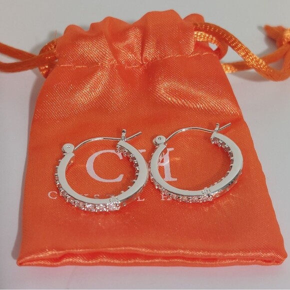 Crystal Haze Women's Rare Limited Edition Mini Serena Hoop Earrings Silver NWT - Picture 4 of 10